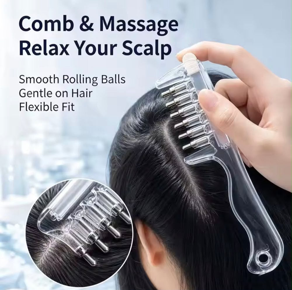 Scalp Massage Comb with Rolling Balls